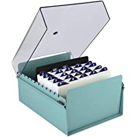 Acrimet Fichero Tarjetero Organizador de Escritorio con Divisor y Indice A-Z incluso (Base de Metal Resistente Color…